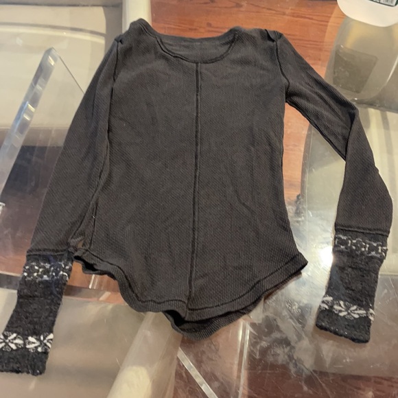 Free People Xs gray detailed thermal - Picture 4 of 5